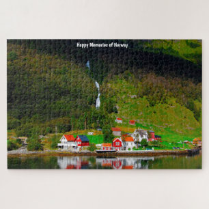 Norway Fjord waterfall Scandinavia. Jigsaw Puzzle