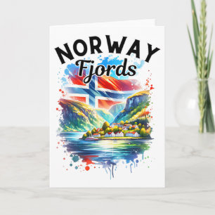 Norway Fjords Cruise Norwegian Flag Scandinavia Me Card