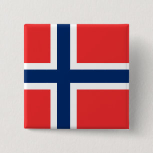 Norway Flag 15 Cm Square Badge