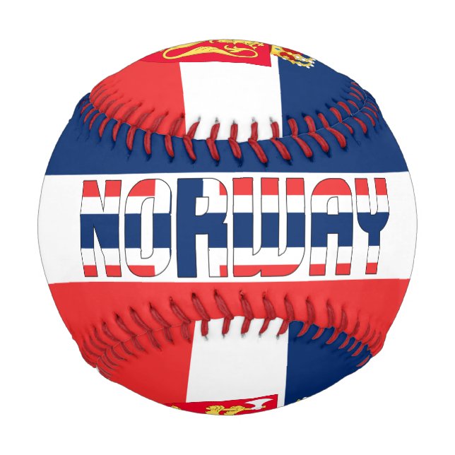 Norway Flag and Coat of Arms Patriotic Baseball (Front)