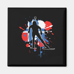 Norway Flag Biathlonist - Norwegian Biathlon 1 Magnet