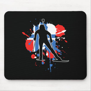 Norway Flag Biathlonist - Norwegian Biathlon 1  Mouse Pad
