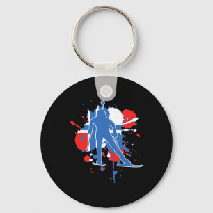 Norway Flag Biathlonist - Norwegian Biathlon Key Ring