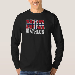 Norway Flag Biathlonist  Norwegian Nor Biathlon Pu T-Shirt