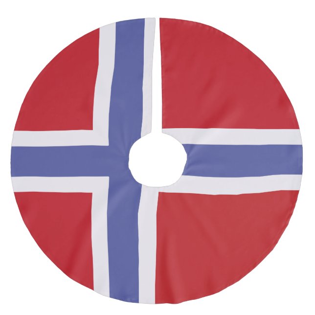 Norway flag brushed polyester tree skirt (Front)