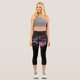 Norway flag capri leggings