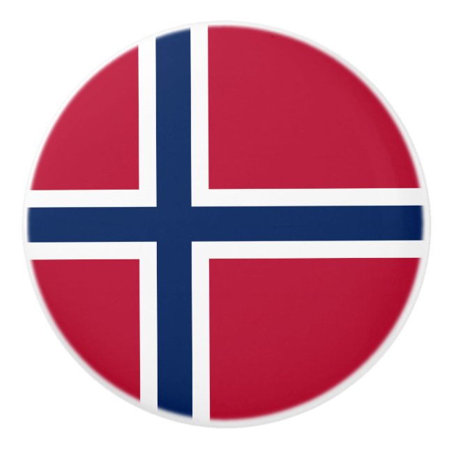 Norway Flag Ceramic Knob (Front)