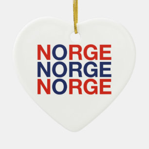 NORWAY Flag Ceramic Tree Decoration