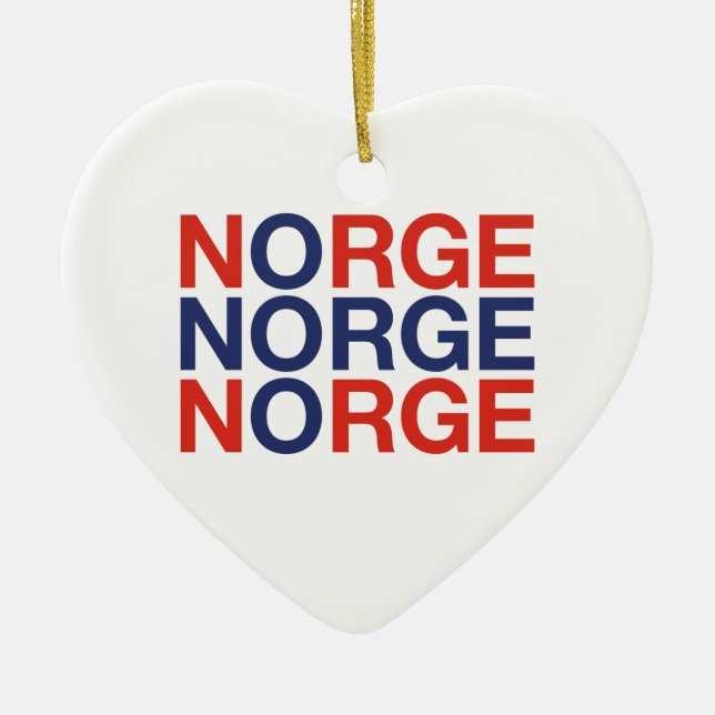 NORWAY Flag Ceramic Tree Decoration (Front)