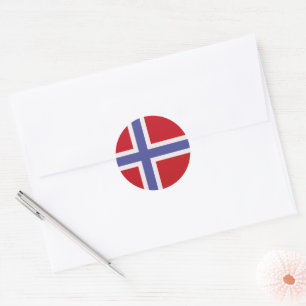 Norway flag classic round sticker