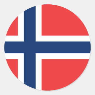 Norway flag classic round sticker