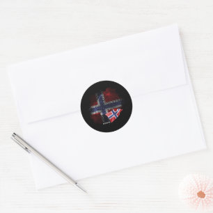 Norway flag classic round sticker
