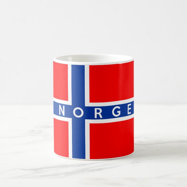 norway flag country norge text name coffee mug (Center)