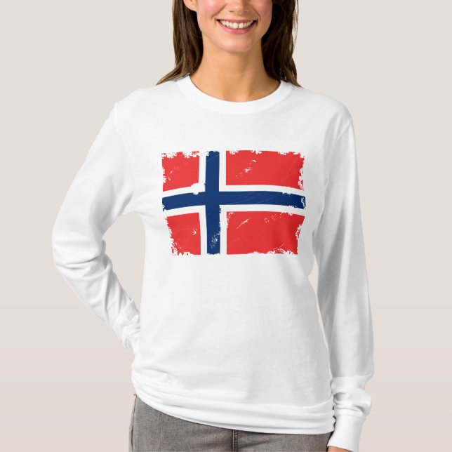 Norway Flag Distressed T-Shirt (Front)