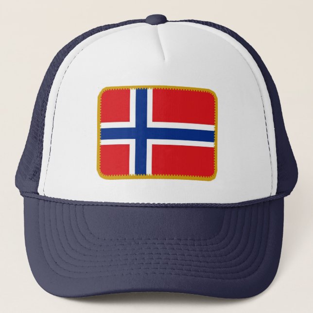Norway flag embroidered effect hat (Front)
