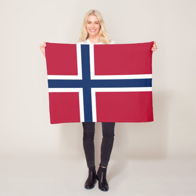 Norway Flag Fleece Blanket (In Situ)