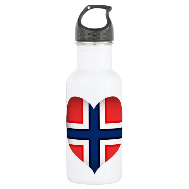 Norway Flag Heart 532 Ml Water Bottle (Front)