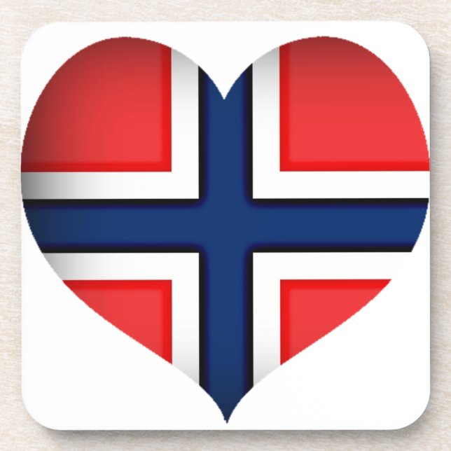 Norway Flag Heart Coaster (Front)
