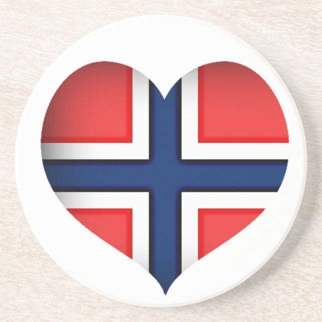 Norway Flag Heart Coaster (Front)