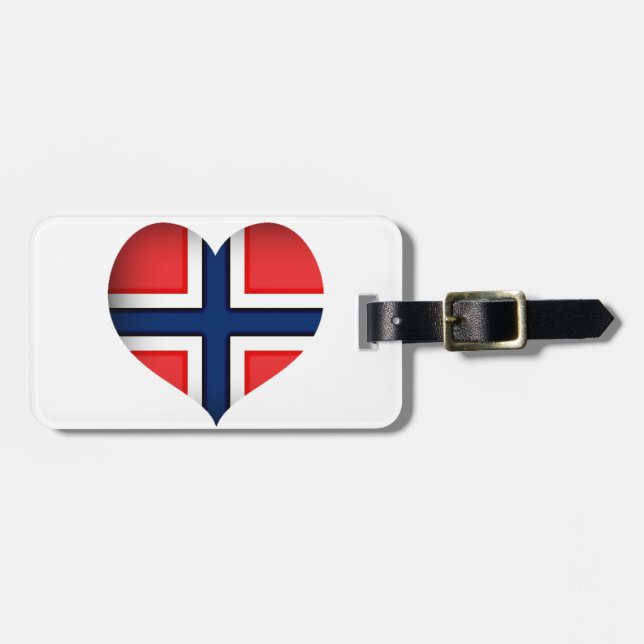 Norway Flag Heart Luggage Tag (Front Horizontal)