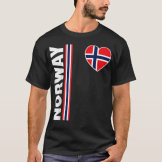 Norway Flag Heart Pride Nordic Patriotic T-Shirt