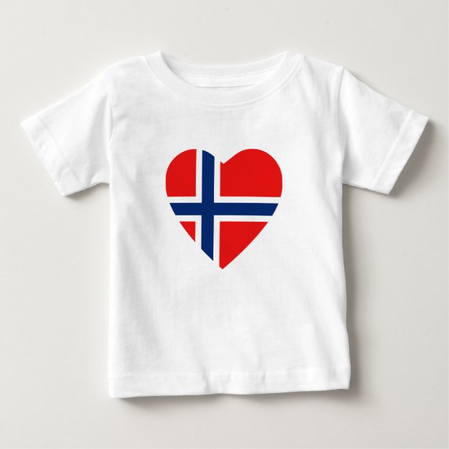 Norway Flag Heart T-Shirt (Front)