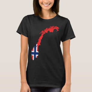Norway flag in Norway outline Norway T-Shirt