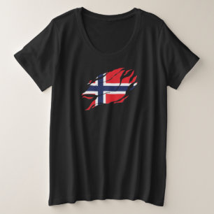Norway Flag Inside Me, scandinavia inside Claw Mar Plus Size T-Shirt