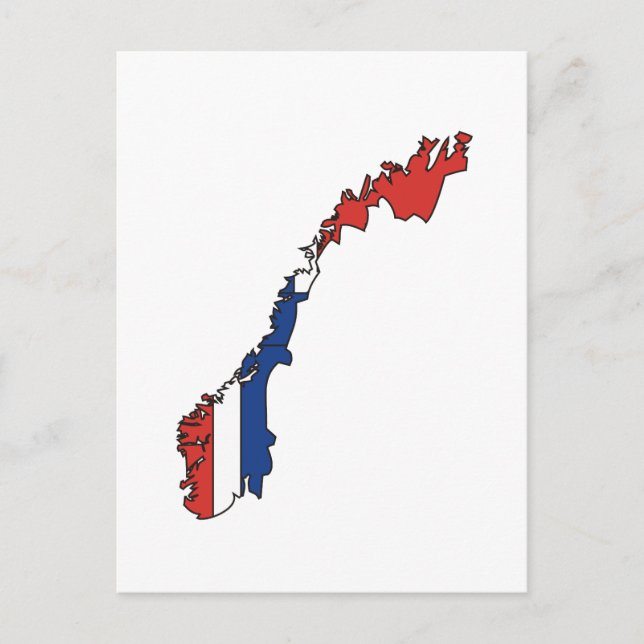 Norway flag map postcard (Front)