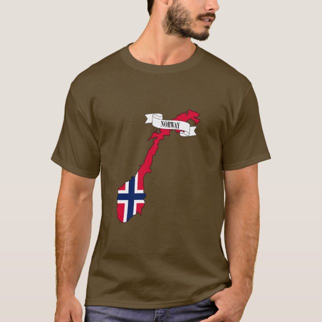  Norway flag map T-Shirt (Front)