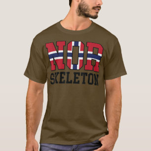 Norway Flag Musher  Norwegian NOR Skeleton  T-Shirt
