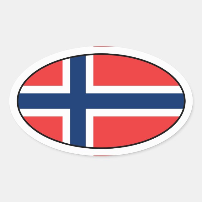 Norway Flag Oval Sticker (Front)