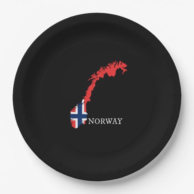 Norway Flag Paper Plate (Front)