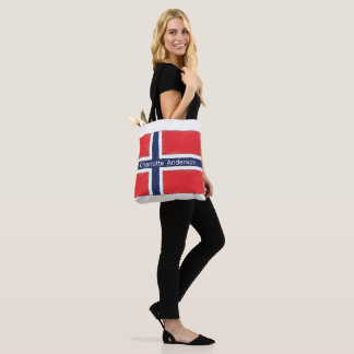 Norway Flag Personalised Name or Initials Design Tote Bag