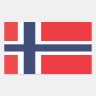 NORWAY FLAG RECTANGULAR STICKER