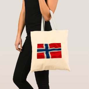 Norway Flag Red And Blue Tote Bag