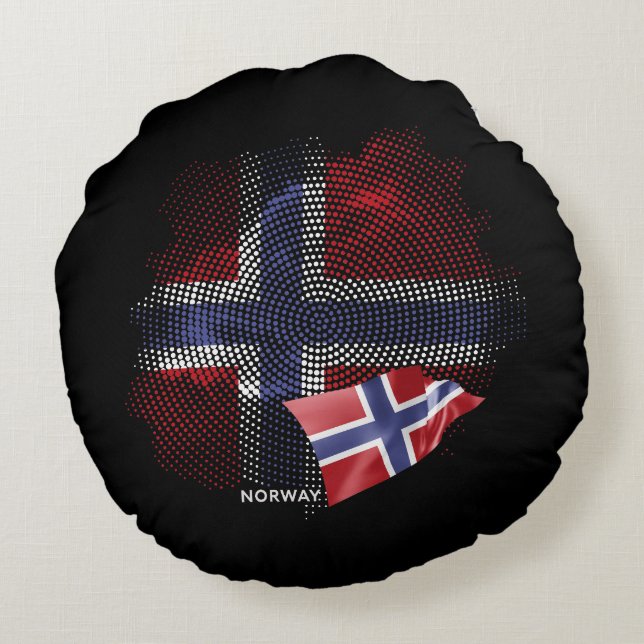 Norway flag round cushion (Back)