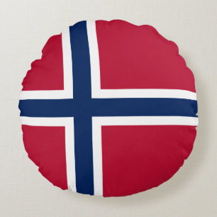 Norway Flag Round Cushion