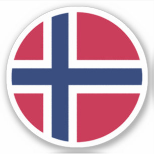 Norway Flag Round Sticker