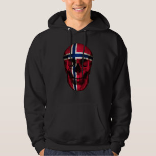 Norway Flag Skull Norwegian Roots Proud Patriotic Hoodie