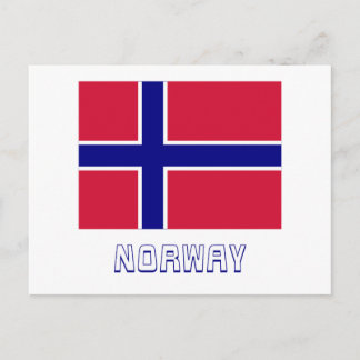 Norway Flag with Name Postcard