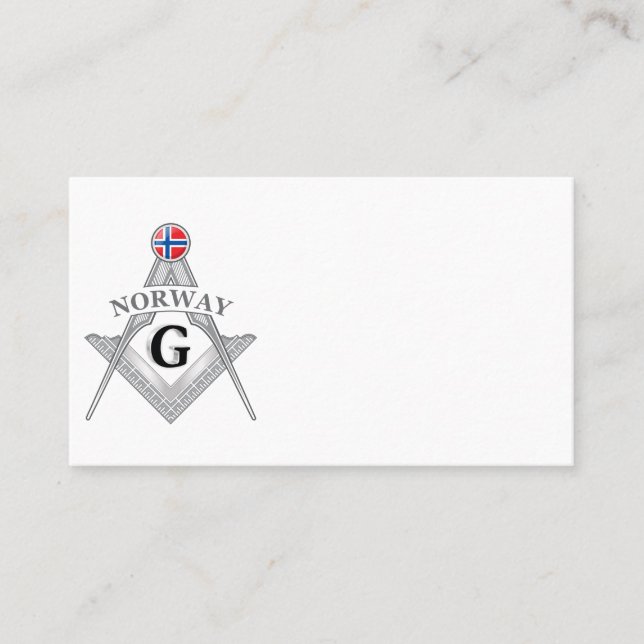 Norway freemasonry sign business card (Front)