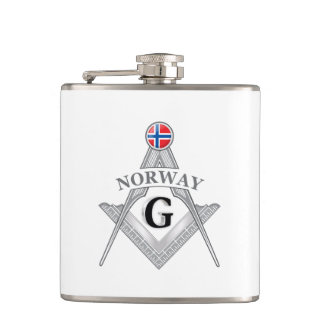 Norway freemasonry sign hip flask