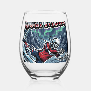 Norway Goal Mode Skeleton Striker Nations Streetwe Stemless Wine Glass