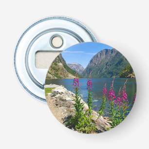 Norway Gudvangen Village Button Bottle Opener