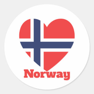Norway Heart Flag Classic Round Sticker