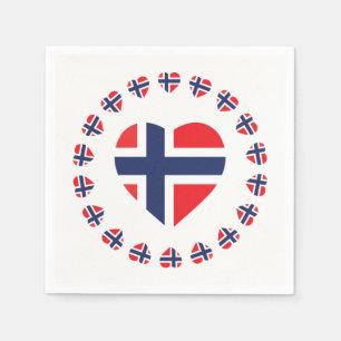 NORWAY HEART SHAPE FLAG NAPKIN