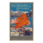 Norway in September Vintage Poster Restored