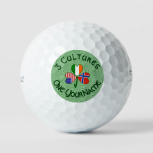 Norway Ireland USA Shamrock Flag Personalised Golf Balls