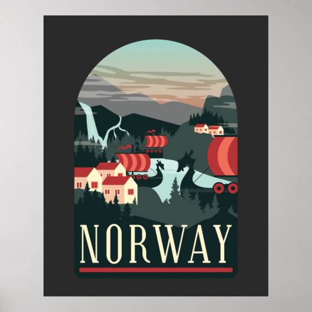 Norway Landscape Vintage Poster (Front)